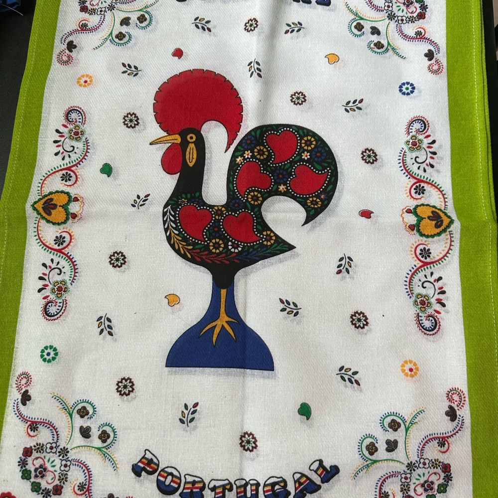 Rooster dishtowels set 3 Portuguese Rooster